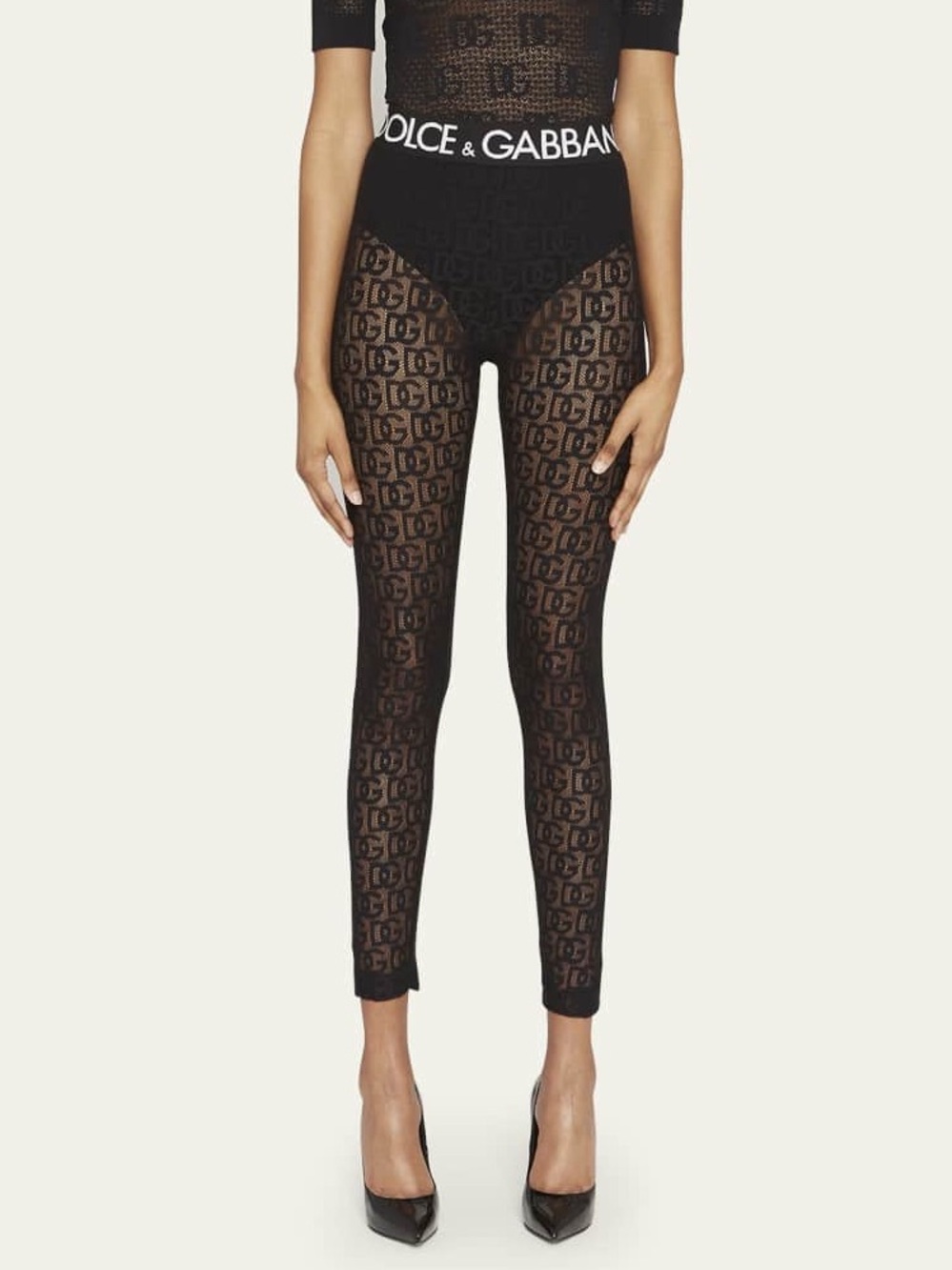 Dolce & Gabbana Black Sheer Leggings - Picture 1 of 4